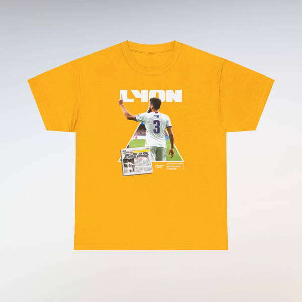 T-Shirt Lyon-Barcelone Jaune (Personnalisable)