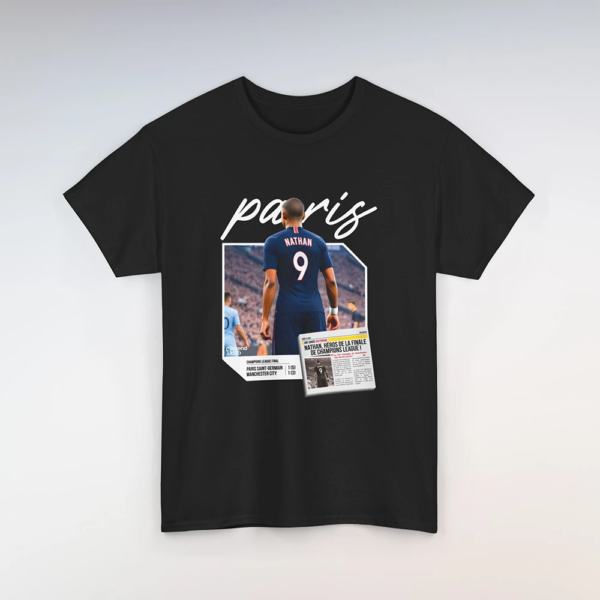 T-Shirt PSG-City Noir (Personnalisable)