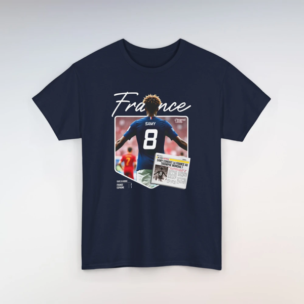 T-Shirt France-Espagne Bleu (Personnalisable)