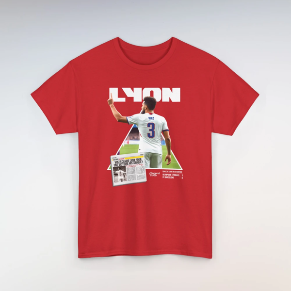 T-Shirt Lyon-Barcelone Rouge (Personnalisable)