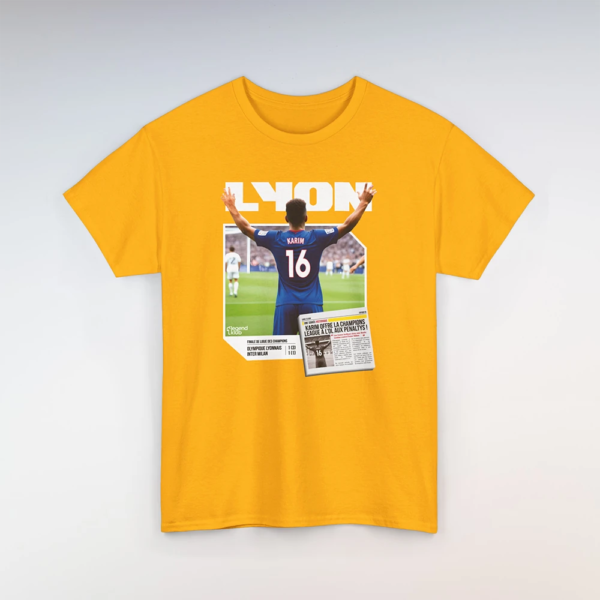 T-Shirt Lyon-Inter Jaune (Personnalisable)