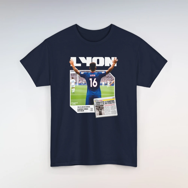 T-Shirt Lyon-Inter Bleu (Personnalisable)