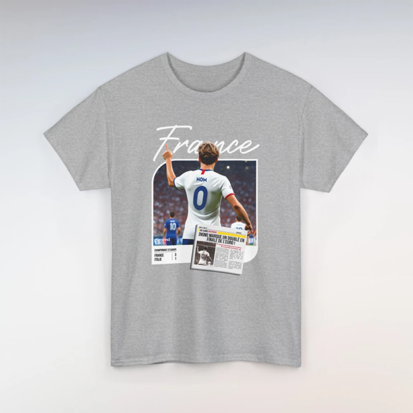 T-Shirt France-Italie Gris (Personnalisable)