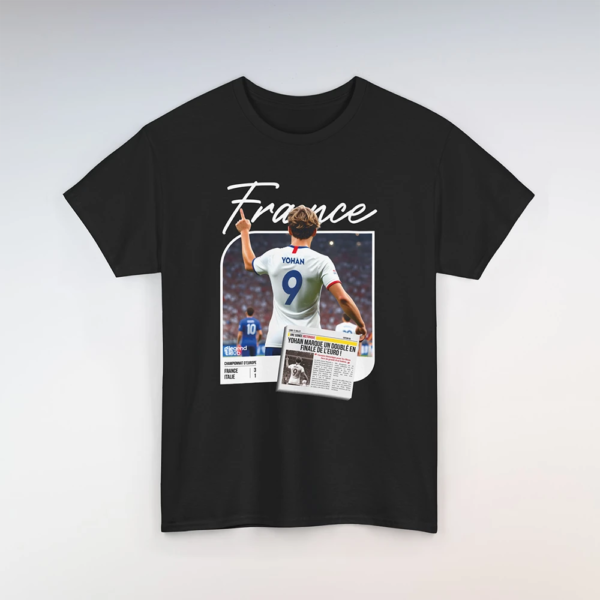 T-Shirt France-Italie Noir (Personnalisable)