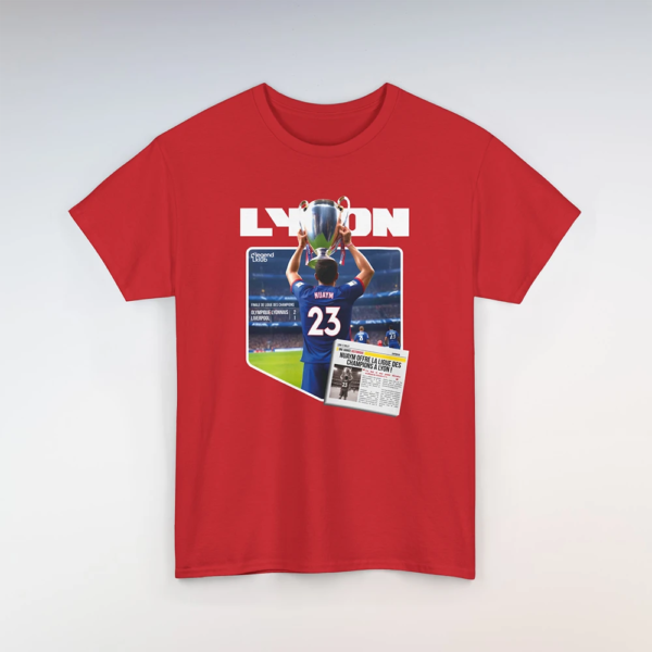 T-Shirt Lyon-Liverpool Rouge (Personnalisable)