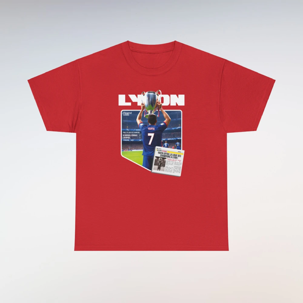 T-Shirt Lyon-Liverpool Rouge (Personnalisable)