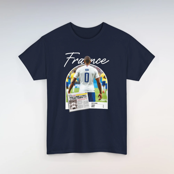 T-Shirt France-Brésil Bleu (Personnalisable)