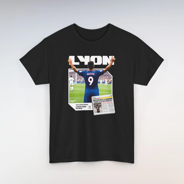 T-Shirt Lyon-Inter Noir (Personnalisable)