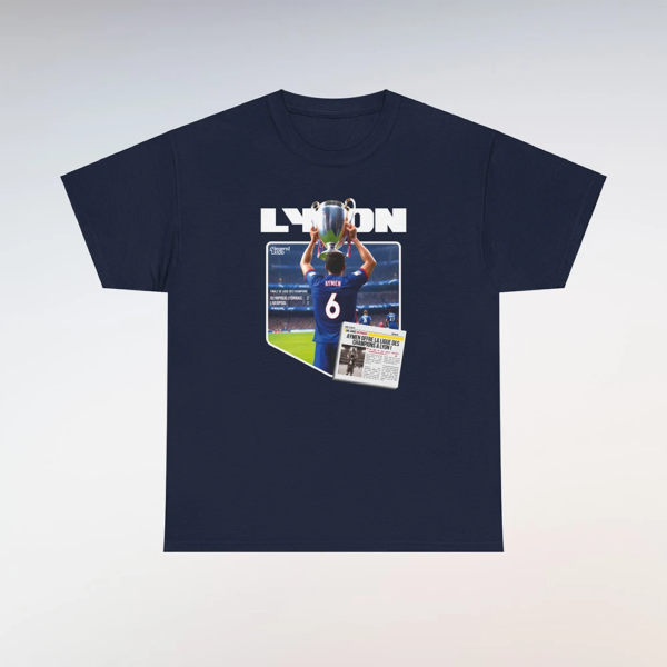 T-Shirt Lyon-Liverpool Bleu (Personnalisable)