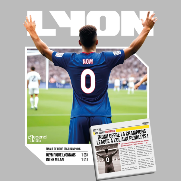 T-Shirt Lyon-Inter Royal (Personnalisable)